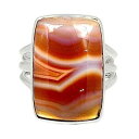 Natural Rocks by Kala Natural Botswana Agate 925 Sterling Silver Ring Size 7.5