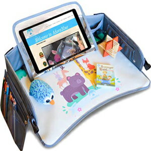 AdoraBlue Car Seat Kids Travel Tray: Premium Waterproof Reinforced Erasable Surface - Portable Road Trip Lap Activity Toddler Table, Convertible. Tablet/IPAD Desk for Girl and Boy