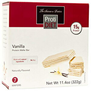 ProtiDiet プロテイン ウエハース バー - バニラ (7/箱) - 高タンパク質 15g - 低糖 ProtiDiet Protein Wafer Bar - Vanilla (7/Box) - High Protein 15g - Low Sugar