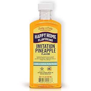 Happy Home Imitation Pineapple Flavoring, Certified Kosher, 7 oz. Happy Home Imitation Pineapple Flavoring, Certified Kosher, 7 oz.
