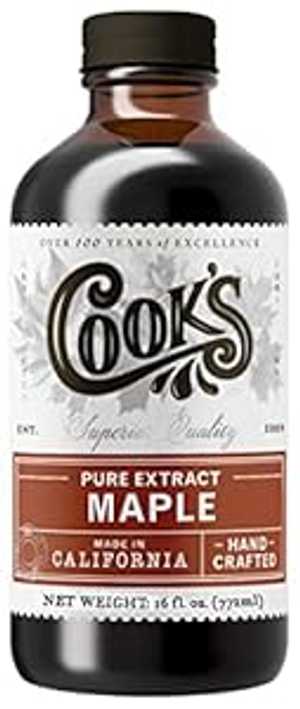 Cook's, ピュア メープル エキス、バーモント州の最高級カエデの木から採取した天然プレミアム メープル樹液、16 オンス Cook's, Pure Maple Extract, All Natural Premium Maple Sap from Vermont's Finest Maple Trees, 16 oz