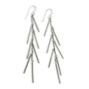 スターリングシルバー バー フリンジ クラスター タッセル イヤリング Melanie Golden Jewelry Sterlin..