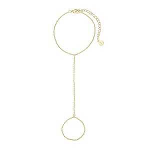 Faire de la Mode CZ Diamond Ring Bracelet Hand Chain for Women, 6" to 8" adjustable wrist length (Gold, No Diamond) Faire de la Mode CZ Diamond Ring Bracelet Hand Chain for Women, 6" to 8" adjustable wrist length (Gold, No Diamond)