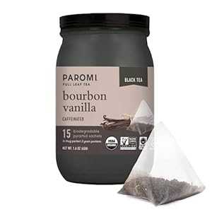 パロミ ブルボン バニラ オーガニック紅茶、シグネチャージャー、15 個 Paromi Bourbon Vanilla Organic Black Tea, Signature Jar, 15 Count