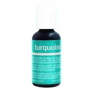 Chefmaster Turquoise Liqua-Gel Food Coloring Vibrant Color Professional-Grade Dye for Icing, Frosting, Fondant Baking & Decorating Fade-Resistant Easy-to-Use Made in USA 0.70 oz