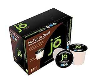 楽天GlomarketNO FUN JO DECAF: 96 カップ フレッシュシール オーガニック コーヒー ポッド、キューリグ K カップ対応ブルワーで使用するシングルサーブ カプセル、スイス ウォーター プロセス ディカフェ フェアトレード ミディアム/ダーク ロースト Jo Coffee NO