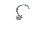 花の鼻リング 20 ゲージ ボディジュエリー ネジ形状 925 シルバー スターリング DIA Flower Nose Rings 20 Gauge Body Jewelry Screw Shape 925 Silver Sterling