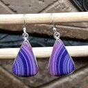 ナチュラル パープル レース瑪瑙 925 ソリッド スターリング シルバー イヤリング 30mm Natural Rocks by Kala Natural Purple Lace Agate 925 Solid Sterling Silver Earrings 30mm