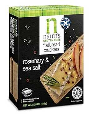 5.29オンス（6個パック）、ローズマリー＆シーソルト、Nairn'sグルテンフリーフラットブレッドクラッカ..