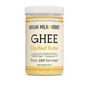 Indian Milk & Honey Co. ギーバター、遺伝子組み換えなし、オリジナルギー、ジャンボ (44 オンス) Indian Milk & Honey Co. Ghee Butter, No GMOs, Original Ghee, Jumbo (44 oz)