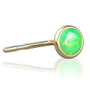 ALOME PIERCINGS Green Opal Nose Stud - 3mm Opal piercing nose stud 22 gauge - Tiny Piercings Nose Rings L Shape - Opal nose post stud - Thin Nose Hoop - Green opal piercing post