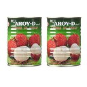 Aroy-D フルーツ缶詰 (ライチシロップ漬け、2パック) Aroy-D Canned Fruits (Lychee in Syrup, 2 Pack)