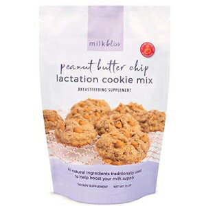 MilkBliss Peanut Butter Chip Soft Baked Lactation Cookie Mix for Breastfeeding, All Natural and GMO Free Lactation Boosting Ingredients Oats, Flaxseed, Brewers Yeast.
