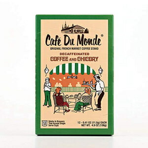 Cafe Du Mondeカフェイン抜きのコーヒーとチコリのシングルサーブカップ、12個入りボックス、各.41オンス Cafe Du Monde Decaf Coffee and Chicory Single Serve Cups, Box of 12, .41 oz each