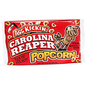 楽天GlomarketASS KICKIN'Carolina Reaper Pepper電子レンジポップコーン– 3パック–究極のスパイシーなグルメギフトポップコーン–素晴らしい映画館のポップコーンやスナックフードになります–勇気があるなら試してみてください！ ASS KICKIN' ASS KICKIN’ Carolina Reape