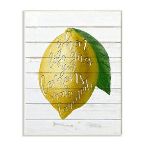 Stupell Industries Lemons to Lemonade Wood Textured Inspirational Word, Design by Ann Bailey Art, 10 x 15, Wall Plaque