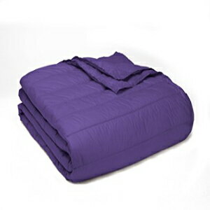 PUFF Down Alternative Indoor/Outdoor Water Resistant Blanket with Extra Strong Nylon Cover, Twin, Purple