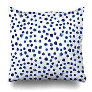 Pakaku Decorativepillows Case Throw Pillows Covers for Couch/Bed 18 x 18 inch,Navy Paint Blue Watercolor Polka Dot Watercolour Brushstroke Sofa Cushion Cover Pillowcase Bed Car Living Home