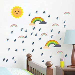 Yuanan Sun Rainbow Raindrops Wall Stickers Peel and Stick Vinyl for Room UN0244RB5