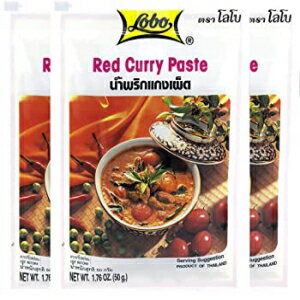 3pbNAbhJ[A{^CbhJ[y[Xg - MSGsgpAۑsgpAFsgp (3pbN) Pack of 3, Red Curry, Lobo Thai Red Curry Paste - No MSG, No Preservatives, No Artificial Colors (Pack of 3)