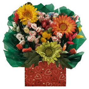 楽天Glomarketハードキャンディーブーケギフトボックス-感謝祭、クリスマス、誕生日、ありがとう、すぐに元気になり、あらゆる機会にお祝いの贈り物として最適（Doodle Heartsギフトボックス） So Sweet of You Hard Candy Bouquet gift box - Great as a Thanksgiving,