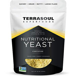Terrasoul Superfoods Premium Nutritional Yeast Flakes, 16oz - Fortified Gluten Free Non-GMO Vegan