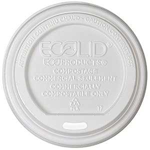 Eco-Products 再生可能で堆肥化可能なホット カップの蓋、10 ~ 20 オンスのホット カップに適合、800 個入り EP-ECOLID-W 再生可能資源および植物ベースで作られています。BPI および ASTM 堆肥化可能 環境に優しい代替品 Eco-Products, Inc Eco-Products
