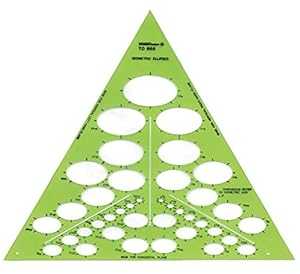 ALVIN TD868, Isometric Ellipse Template, Plastic Drawing and Drafting ...