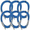 Seismic Audio SASTSX-6Blue-6PK 6 フィート TS 1/4 インチ ギター、楽器、またはパッチ ケーブル、ブルー Seismic Audio SASTSX-6Blue-6PK 6-Feet TS 1/4-Inch Guitar, Instrument, or Patch Cable, Blue