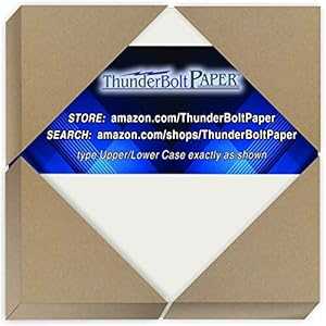 ソフトオフホワイト半透明の17#薄いシート150枚 - 4インチ X 4インチ (4X4インチ) 小さな正方形のカードサイズ - 17ポンド/ポンドの軽量上質紙 - トレーシング、娯楽またはフォーマルな用途 - 透明ではありません。 ThunderBolt Paper 150 Soft Off-Whit