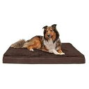 Furhaven 犬と猫用低反発ペットベッド - クラシッククッションテリーとスエードの犬用ベッドマット、取り外し可能で洗えるカバー付き、エスプレッソ、ジャンボ...
