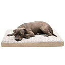 Furhaven 犬猫用低反発ペットベッド - クラシッククッション超豪華なカーリーファー犬用ベッドマット、取り外し可能な洗えるカバー付き、クリーム、L Fur...