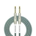 KIRLIN Cable IWB-201PFG-10/OL 10-Feet 1/4-Inch Straight Premium Plus Instrument Cable, Olive Green Tweed Woven Jacket