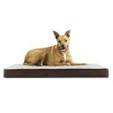 Furhaven 犬と猫用低反発ペットベッド - クラシッククッションシェルパとスエードの犬用ベッドマット、取り外し可能で洗えるカバー付き、エスプレッソ、L F...