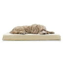 Furhaven 冷却ジェルフォームペットベッド 犬猫用 - クラシッククッション 超豪華なカーリーファー犬用ベッドマット 取り外し可能で洗えるカバー付き クリ...