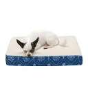 Furhaven 犬と猫用低反発ペットベッド - クラシッククッションシェルパとフランネルの足装飾犬用ベッドマット、取り外し可能な洗えるカバー付き、トワイライト...