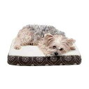 Furhaven 冷却ジェルフォームペットベッド 犬と猫用 - クラシッククッションシェルパとフランネル足装飾犬用ベッドマット 取り外し可能で洗えるカバー付き ...