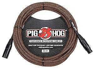 Pig Hog PHM20ORG ֥å/󥸿ǽ XLR ޥ֥롢20 ե Pig Hog PHM20ORG Black/Orange Woven High Performance XLR Microphone Cable, 20 Feet