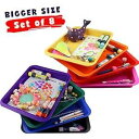 8個セット キッズアクティビティプラスチックトレイ レインボーカラー アート&クラフトオーガナイザートレイ サービングトレイ 工芸品、ビーズ、Orbeezウォー...