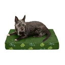Furhaven 冷却ジェルフォームペットベッド 犬と猫用 - 防水性 屋内外の庭の装飾 犬用ベッドマット 取り外し可能で洗えるカバー付き ジャングルグリーン ...