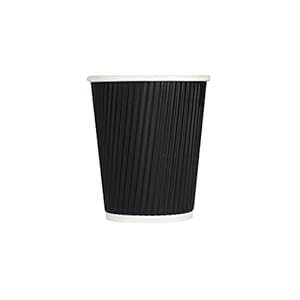 Karat C-KRC508B 8 oz. Ripple Hot Cups - Black (Case of 500)