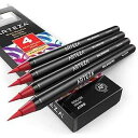 Arteza Real Brush Pens, A190 Rouge Pink, Pack of 4, Watercolor Pens with Nylon Brush Tips, Art Supplies for Dry-Brush ting, Sketching, Coloring & Calligraphy