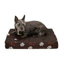 Furhaven 冷却ジェルフォームペットベッド 犬と猫用 - 耐水性 屋内外の庭の装飾 犬用ベッドマット 取り外し可能で洗えるカバー付き バークブラウン S ...