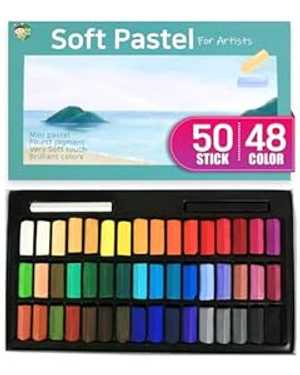 HA SHI Soft Chalk Pastels, 48 colors with additional 2pcs, Non Toxic A...