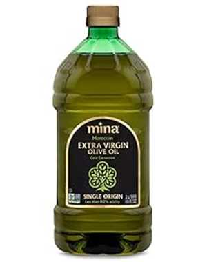 mina エクストラバージンオリーブオイル、新収穫、ポリフェノール豊富なモロッコ産オリーブオイル、低温抽出、シングルオリジンオリーブオイル、酸度0.2%未満、68液量オンス、2 L Mina Extra Virgin Olive Oil, New Harvest, Polyphenol Rich Moroccan Olive