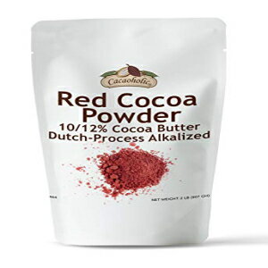 Cacaoholic Red Cocoa Powder | 10/12% Cocoa Butter | Dutch-Process Alkalized | Resealable Stand Up Pouch | 2 lb