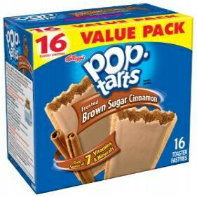 Kellogg's, Pop-Tarts, Frosted Brown Sugar Cinnamon, 16 Count, 33.6oz Box (Pack of 2)