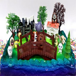 ペットの秘密の生活キャラクターフィギュアと装飾アクセサリーを備えたバースデーケーキトッパーセット Cake Toppers Secret Life of Pets Birthday Cake Topper Set Featuring Character Figures and Decorative Accessories