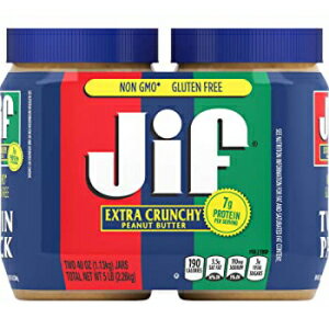 Jif エクストラ クランチー ピーナッツ バター ツイン パック、80 オンス Jif Extra Crunchy Peanut Butter Twin Pack, 80 Ounce