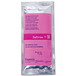 ファーメンティスドライイースト-サフブリューT-58（11.5 g）（5パック） Fermentis Dry Yeast - Safbrew T-58 (11.5 g) (Pack of 5)